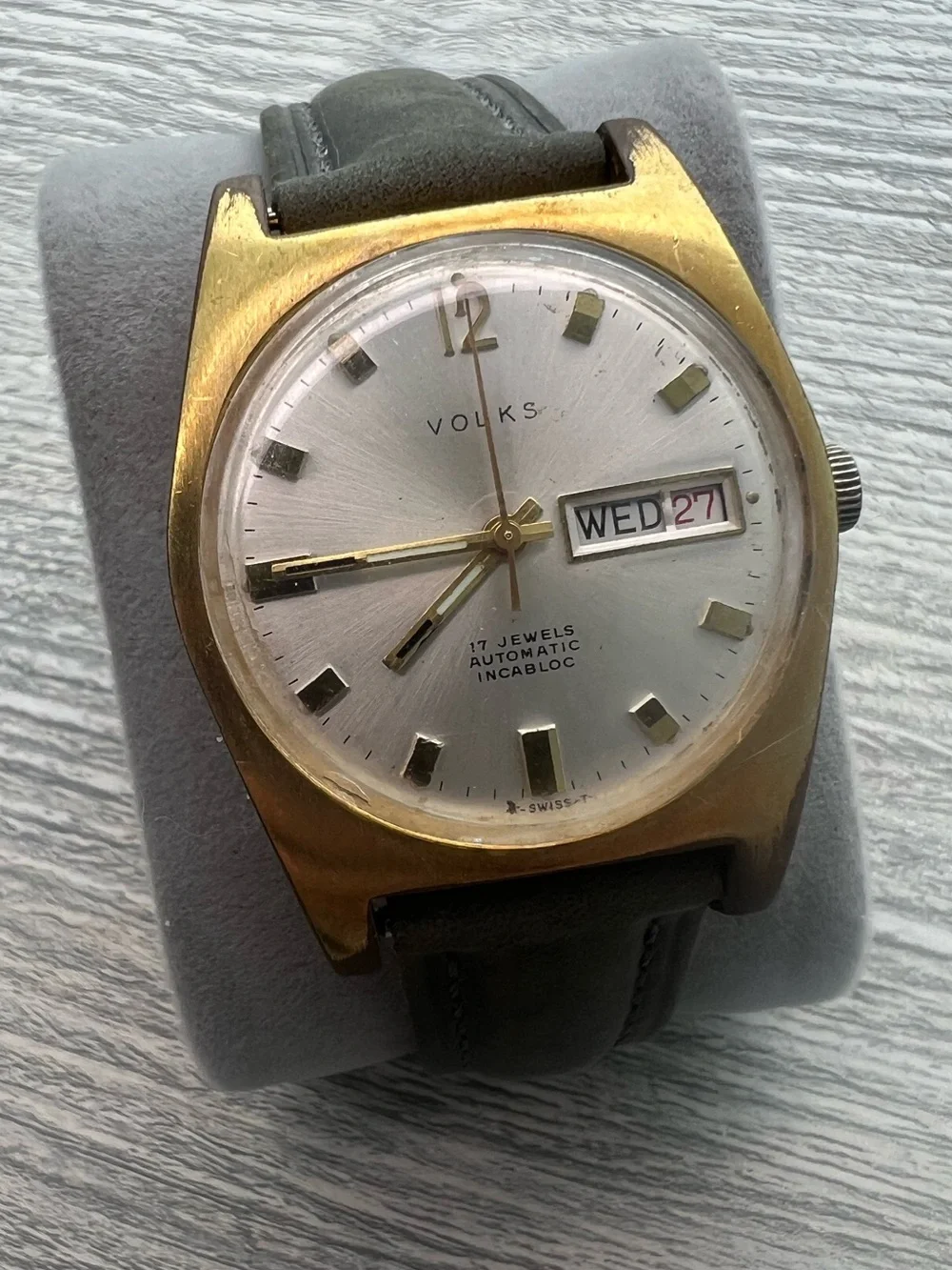 Volks Swiss Gold-Tone Automatic Watch with Day-Date